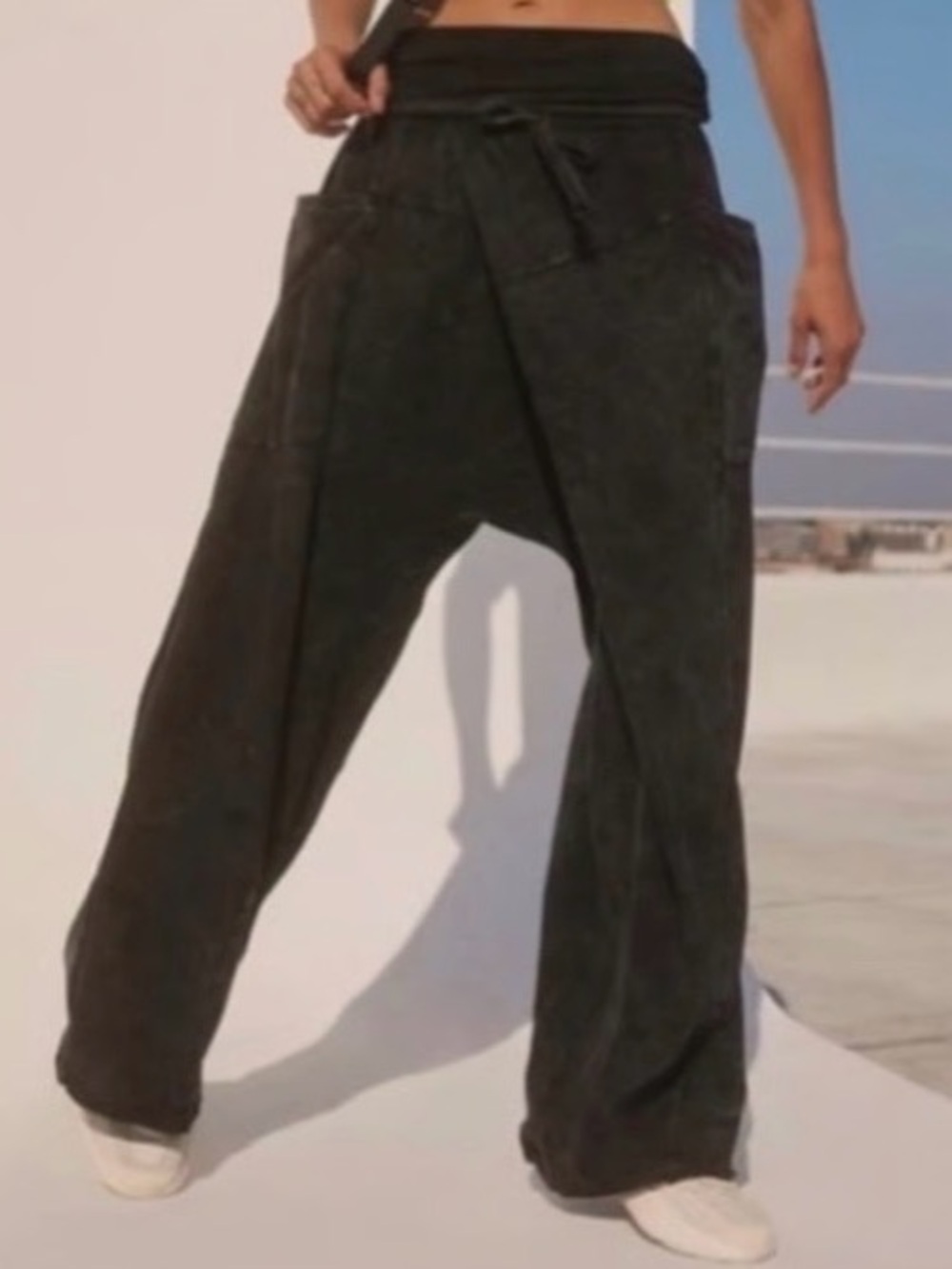 Free People Movement Hot Shot Sports Pants in Washed Black